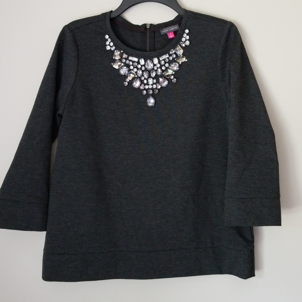 vince camuto embellished sweater